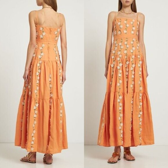 Agua by Agua Bendita Lima Floral Linen Maxi Dress Size S NWT – Lux Resort - Picture 5 of 14